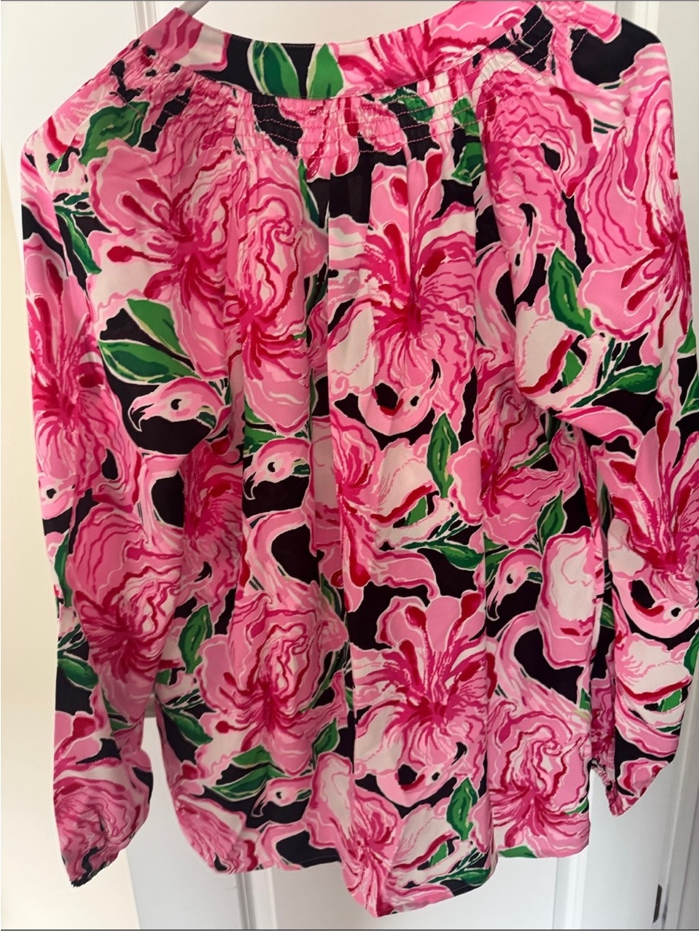 Lily Floral Pink Long-Sleeve Pullover Top - Picture 4 of 5